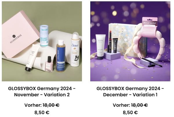 Schnell? 😮 Glossybox verschiedene Boxen für 5,50€ inklusive Versand + kein Abo!