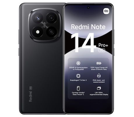 Neuheit 🤯 Xiaomi Redmi Note 14 Pro+ (256 GB) für 1€ + o2 Allnet 35GB für 19,99€ mtl.