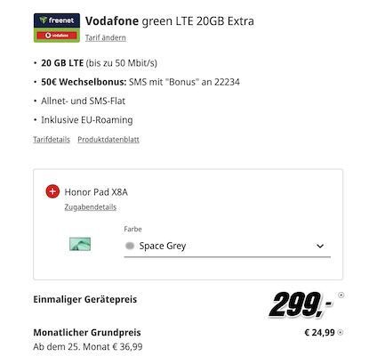 ➡️ Über 500€ unter PVG 🤯 Honor Magic 7 Pro + Tablet + Vodafone 20GB für 24,99€ mtl.