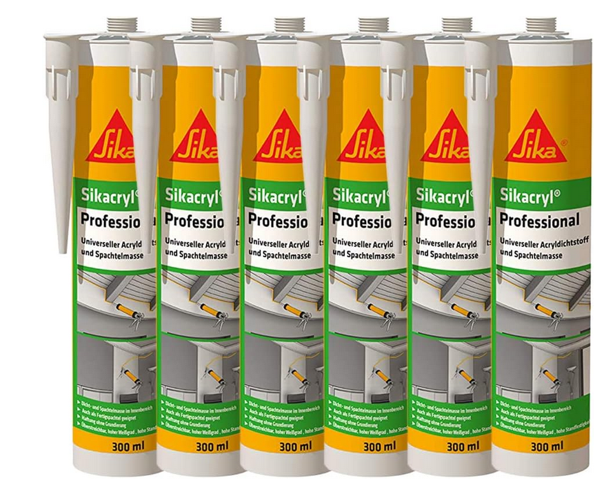 6x Sika Acryldichtstoff Kartuschen je 300ml für 13,80€ (statt 24€)