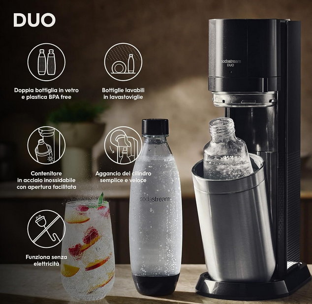 SodaStream DUO Wassersprudler mit 4 x 1l Flaschen für 79,99€ (statt neu 129€)