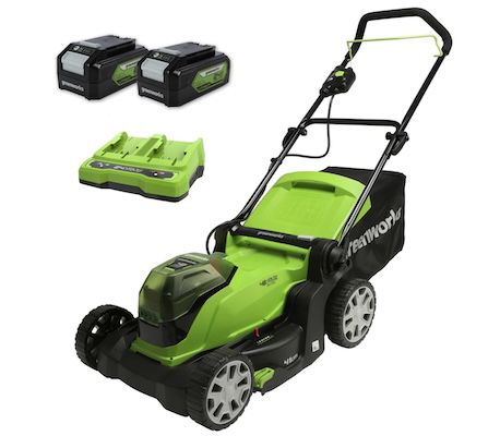 Greenworks G24X2LM41 Akku Rasenmäher inkl. 2x24V 4Ah + Ladegerät für 219,99€ (statt 360€)