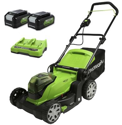 Greenworks G24X2LM41 Akku-Rasenmäher inkl. 2x24V 4Ah + Ladegerät für 219,99€ (statt 360€)