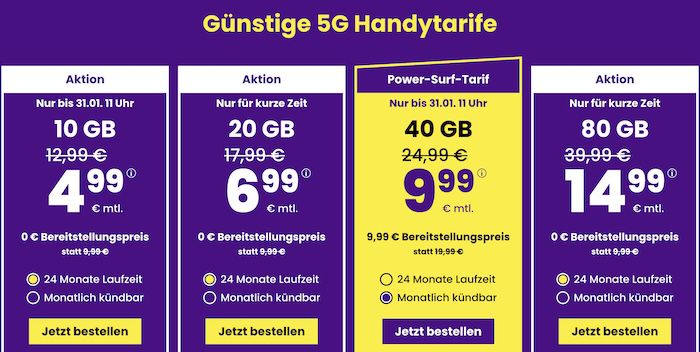 sim24 Allnet Flat mit 40GB 5G für NUR 9,99€ mtl. + monatlich kündbar!