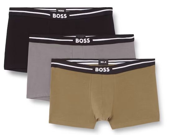 3er Pack BOSS Trunks Boxershorts mit Logo Bund ab 17,34€ (statt 28€)   nur XL + XXL