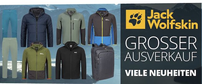 🐾 Jack Wolfskin Abverkauf bis  68%   z.B. Nebelhorn Daunenjacke 134,99€ (statt 170€)