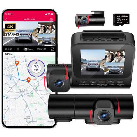 Lingdu V620 Dashcam mit 4K + 1080P inkl. SD-Karte für 74,99€ (statt 150€)