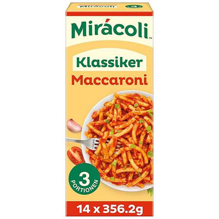 🍝 14 x 3 Portionen Miracoli Maccaroni Klassiker, je 356,2g ab 31,77€ (statt 46€)