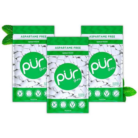 3 x 55er Pack PUR Gum Zuckerfreier Kaugummi, Spearmint ab 8,87€ (statt 12€)