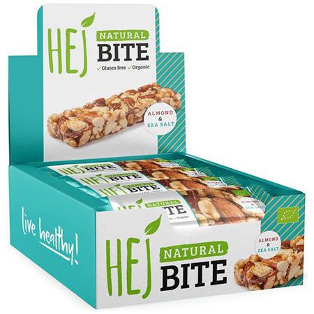 12er Pack HEJ Bite Veganer Nussriegel Snack, Almond & Sea Salt ab 14,69€ (statt 21€)