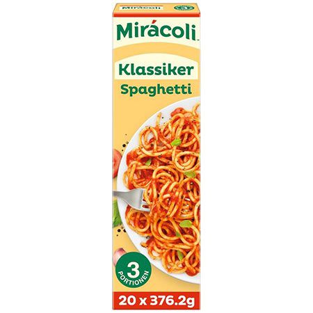 🍝 20er Pack Miracoli Spaghetti Klassiker, je 376,2g ab 41,21€ (statt 60€)