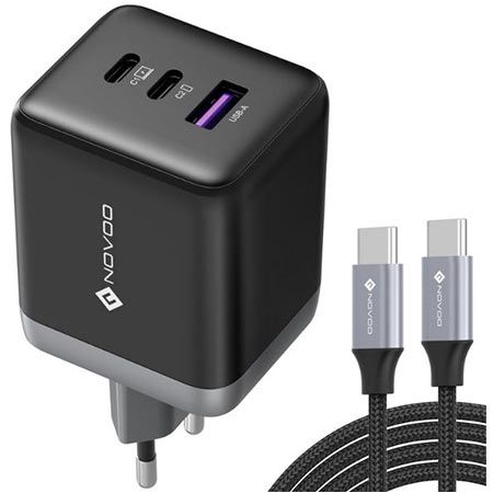 🔌 NOVOO 3-Port USB-C/A GaN Ⅲ Ladegerät mit bis zu 100W für 25,29€ (statt 46€)