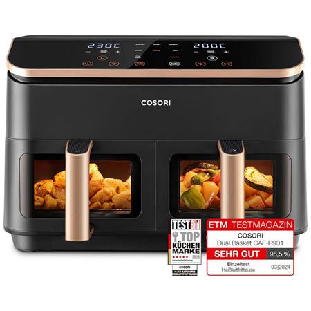 🍟 Cosori CAF-R903-AEU 6-in-1 Dual Zone Air Fryer XXL, 8,5L für 169,99€ (statt 250€)