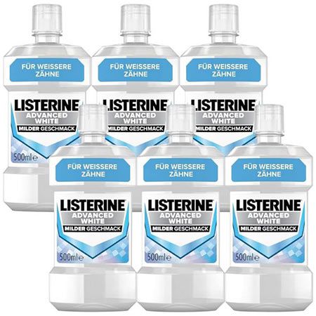 😁 6er Pack Listerine Advanced White Mild  Mundspülung ab 19,66€ (statt 30€)