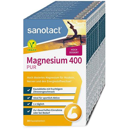 💪🏻 10 x 30er Pack sanotact Magnesium 400 Kautabletten ab 18,08€ (statt 30€)