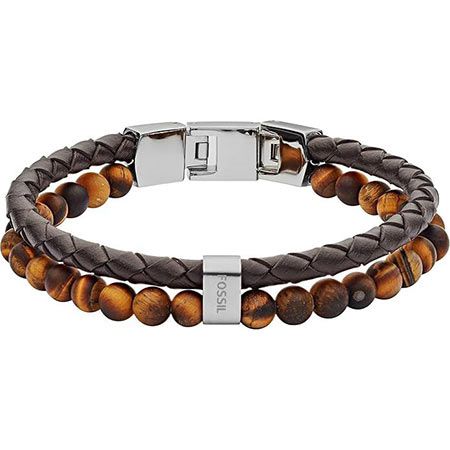 Fossil Vintage Casual Leder & Edelstahl Armband für 33,11€ (statt 41€)