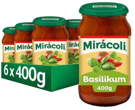 🌱🍅 6x MIRÁCOLI Pasta Sauce Basilikum (je 400g) ab 9,17€ (statt 15€)