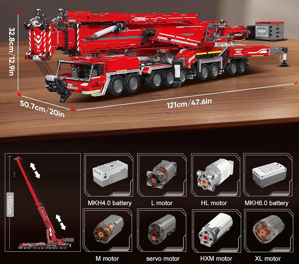 MOULD KING 17008 Schwerlastkran mit 6 Motoren für 351,28€ (statt 460€)