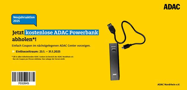 ADAC Nordrhein e.V.:  ADAC Powerbank kostenlos abholen