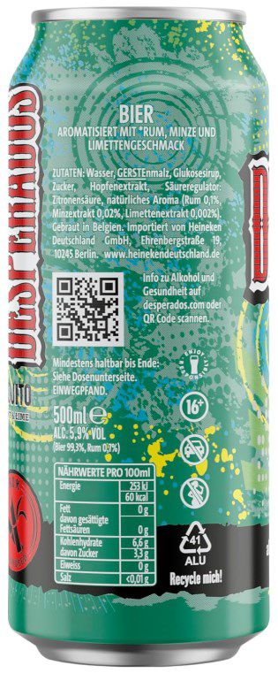 🍻 24x Desperados Mojito Dose ab 34€ (statt 53€)