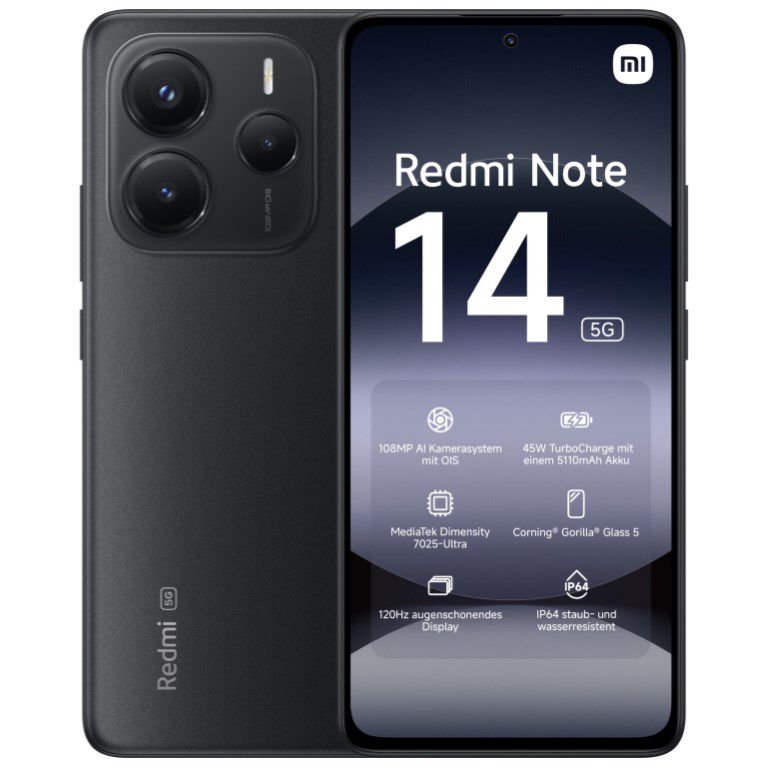 📲 Xiaomi Redmi Note 14 5G + o2 25GB/Flat für 14,99€ mtl.