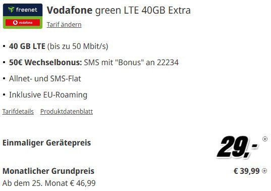 📱 Samsung Galaxy Z Flip6 für 29€ + 40GB Vodafone & Flat für 39,99mtl. + 50€ Bonus