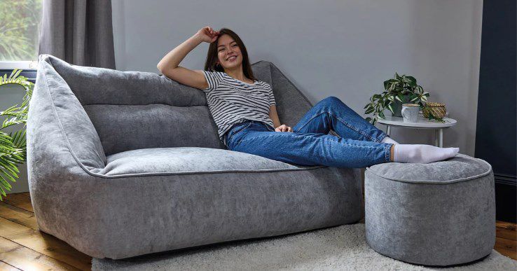 🛋️ icon Sitzsack Chenille Sofa und Fußhocker für 233,99€ (statt 300€