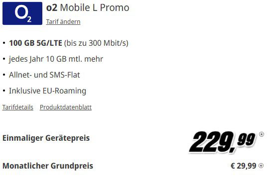 💣 Apple iPhone 15 für 230€ + o2 Allnet 100GB LTE/5G für 29,99€ mtl.