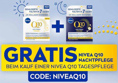 NIVEA Q10 Tagespflege + Q10 Nachtpflege GRATIS für 18€ (statt 32€)