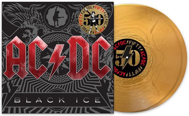 🎸 AC/DC Black Ice 50th Anniversary Gold LP, 12 Vinyl für 36,18€ (statt 53€)