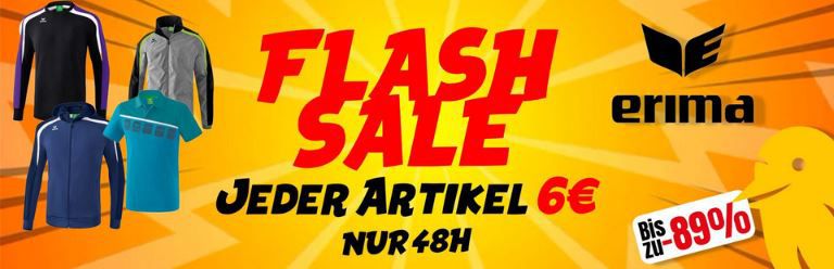 Picksport: Erima Flash Sale   Jeder Artikel 6€ zzgl. Versand   Nur 48h!