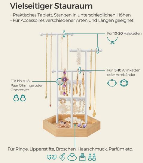 SONGMICS Schmuckständer aus Holz & Metall für 17,99€ (statt 26€)