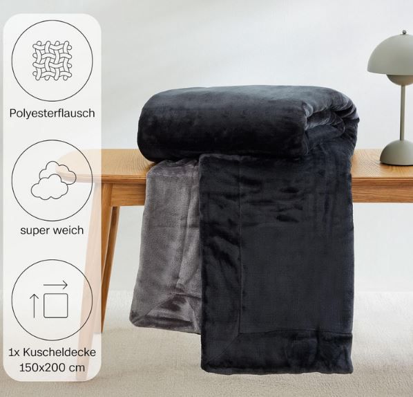 s.Oliver Doublesoft Kuscheldecke, 150x200cm für 25,99€ (statt 60€)