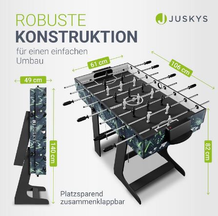 🏀 Juskys 5in1 Multifunktions Spieltisch, klappbar für 149,99€ (statt 185€)