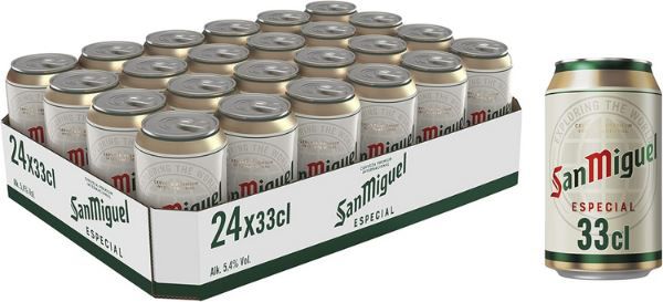 🍺 24x San Miguel Especial Bier, 0.33L ab 15,29€ (statt 23€)   Nur 0,64€ pro Dose