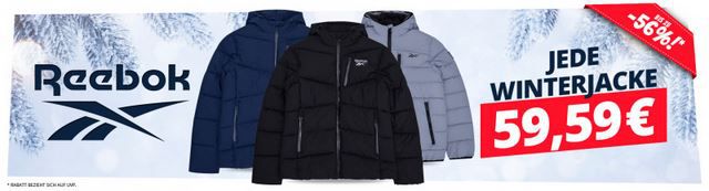 🔥 SportSpar: Reebok Winterjacken Sale ab 54,59€   z.B. Glacier Shield Jacke für 54,59€ (statt 74€)