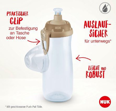 NUK Sports Cup Kinder Trinkflasche mit Chamäleon Effekt für 6,65€ (statt 9€)