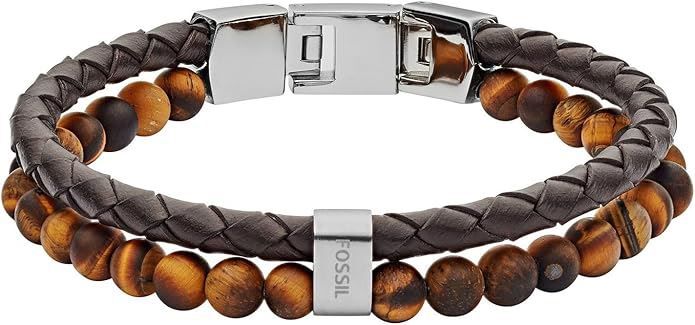 Fossil Vintage Casual Leder & Edelstahl Armband für 33,11€ (statt 41€)