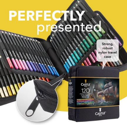 🖌️ Castle Art Supplies Buntstifte Set mit 120 Stiften + Etui für 48,49€ (statt 65€)