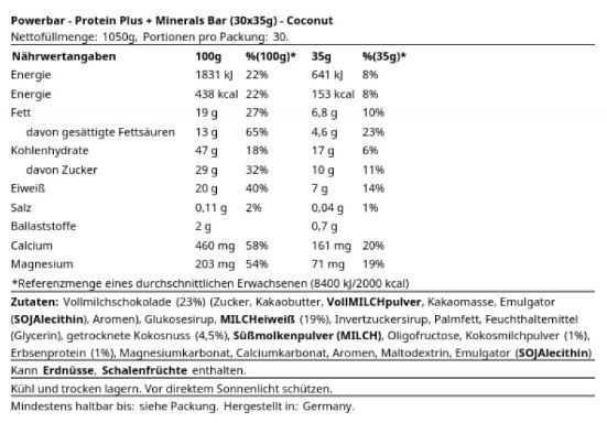 30er Pack Powerbar Protein Plus Protein Riegel Coconut, je 35g ab 22,79€ (statt 31€)