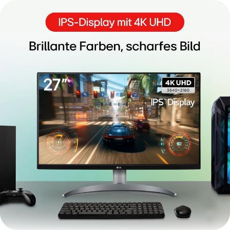 🖥️ LG 27UQ750 W.AEU 27 4K UHD IPS Monitor mit 144Hz für 359,99€ (statt 490€)