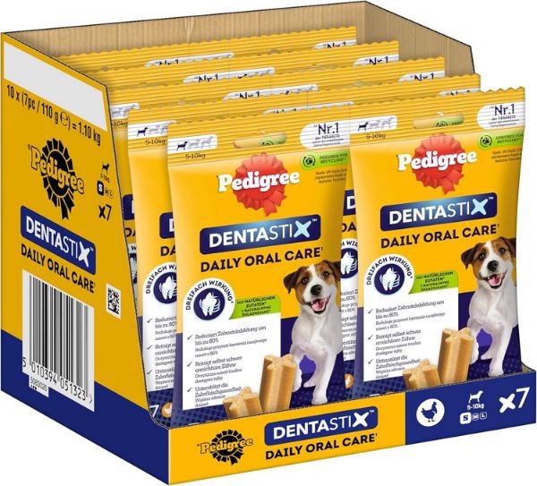 10 x 7er Pack Pedigree DentaStix Daily Oral Care Hundesnack ab 9,88€ (statt 15€)