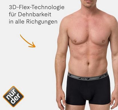 🩳 6er Pack Nur Der Cotton 3D Flex Boxer aus Baumwolle ab 38,66€ (statt 50€)