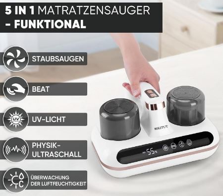 SIKITUT Matratzen Milbensauger mit UV C Licht + HEPA Filter für 39,99€ (statt 80€)