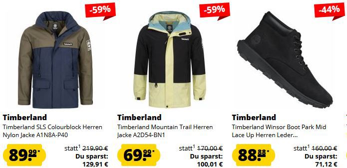 🔥 Timberland Sale ab 22,99€ + 5€ Gutschein   z.B. Timberland Jacke ab 85€ (statt 109€)