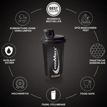 IronMaxx Proteinshaker mit Drehverschluss, 700ml ab 2,75€ (statt 4€)