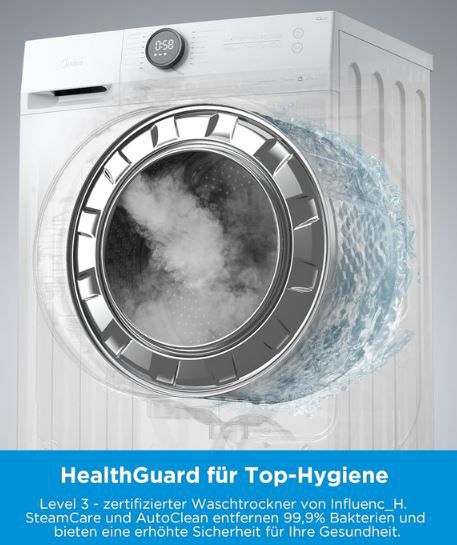 Midea MF200D86WB 14DAS Waschtrockner, 8/6kg Waschen & Trocknen für 469€ (statt 549€)