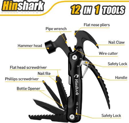 🛠️ Hinshark 12 in 1 Camping Multitool für 8,99€ (statt 20€)