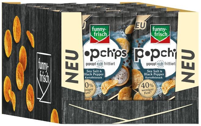 12er Pack funny frisch Popchips Sea Salt & Black Pepper ab 10,75€ (statt 24€)