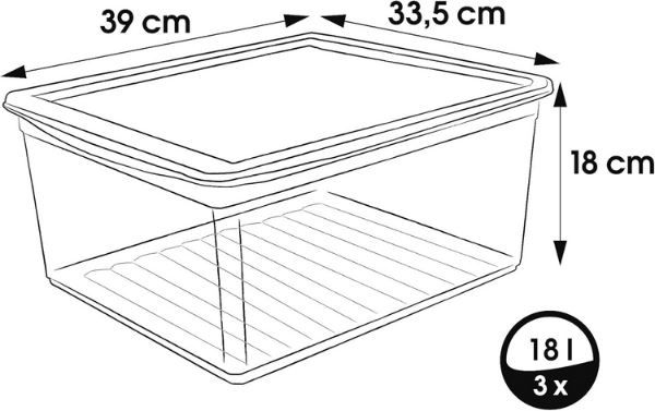 3er Pack keeeper Aufbewahrungsboxen mit Air Control System, 18L für 13,99€ (statt 18€)